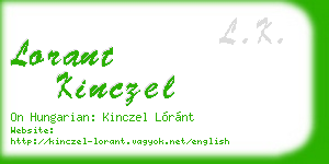 lorant kinczel business card
