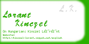 lorant kinczel business card